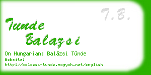 tunde balazsi business card